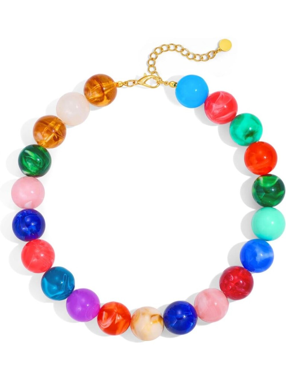 Women's 20MM Colourfull Chunky Resin Bead Choker Boho Summer Beach Jewelry